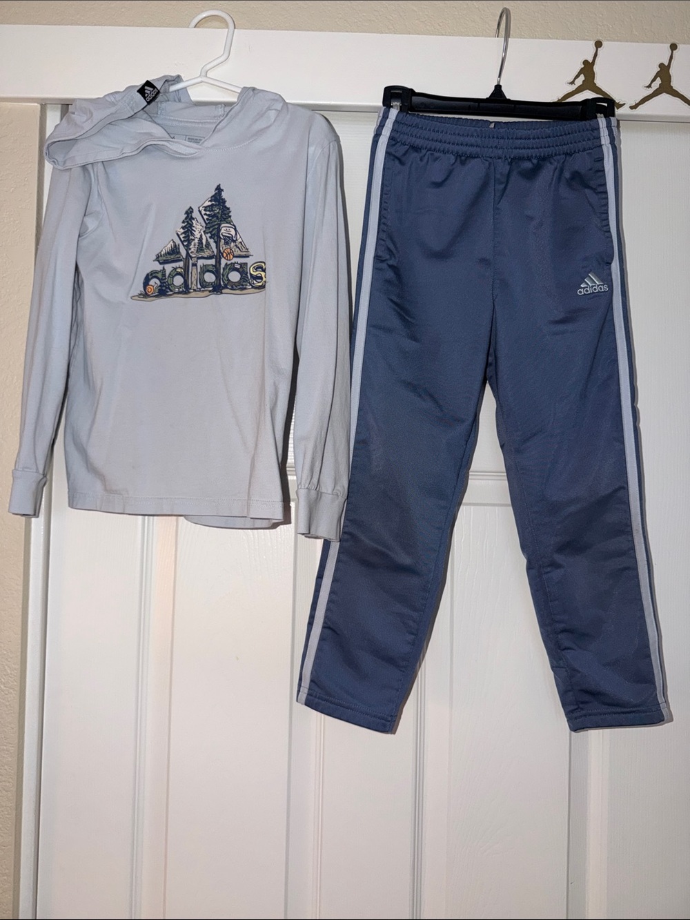 adidas Kids size 6 Navy and light blue Blue Joggers with 3-Stripes
